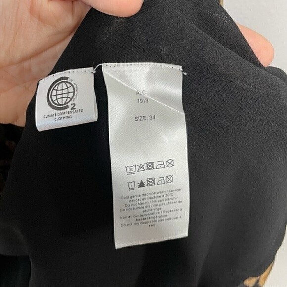 GANNI Tiger Print Brown Long Sleeve Wrap Dress - Picture 5 of 5